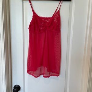 Victoria’s Secret red lace sheer nightie size Large